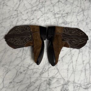 Brown Acme Leather Suede Western Boots Size 12 Youth